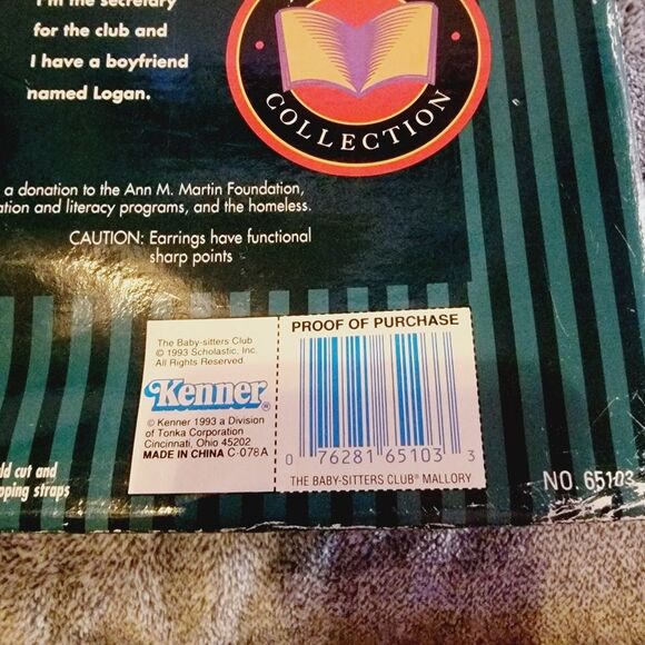 The Babysitters Club Doll Vintage Mallory 18" Kenner 1993 New in box - Picture 7 of 9